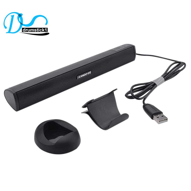 Ikanoo Thanh Âm Thanh Nổi Mini Di Động Tương Thích Với Noteook PC TV Có Dây Cho Laptop Đen
