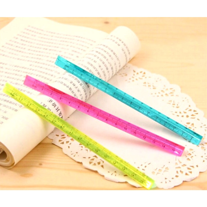 Thước Vẽ Hình Tam Giác Hai Mặt Pha Lê 15cm