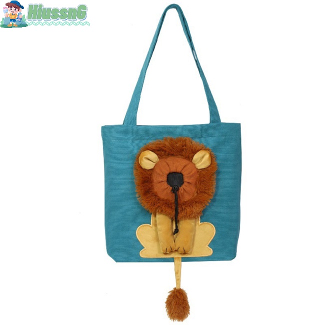 Túi Địu Thú Cưng Đi Chơi Thiết Kế Lỗ Thoáng Khí Họa Tiết Sư Tử Hoạt Hình Dễ Thương Có Thể Điều Chỉnh