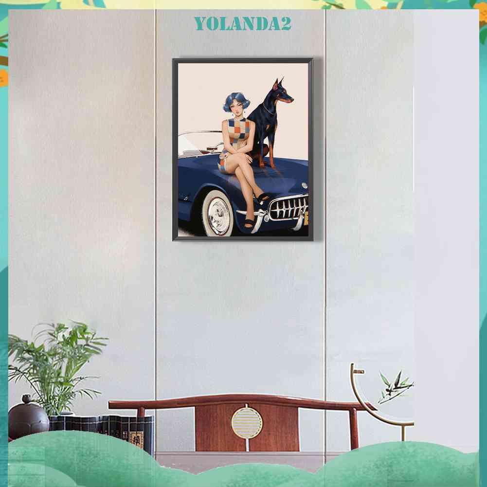 Tranh Đính Đá Kim Cương Toàn Bộ 5D DIY Hình Vẽ Cô Gái Trang Trí Nhà Cửa