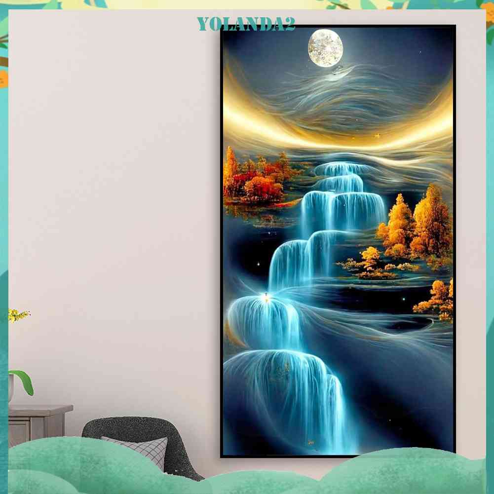 Tranh Đính Đá Kim Cương Toàn Bộ 5D DIY Hình Thác Nước