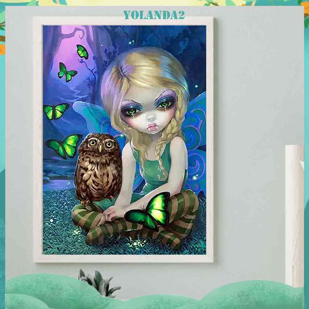 Tranh Đính Đá Kim Cương Toàn Bộ 5D DIY Hình Vẽ Cô Gái Trang Trí Nhà Cửa