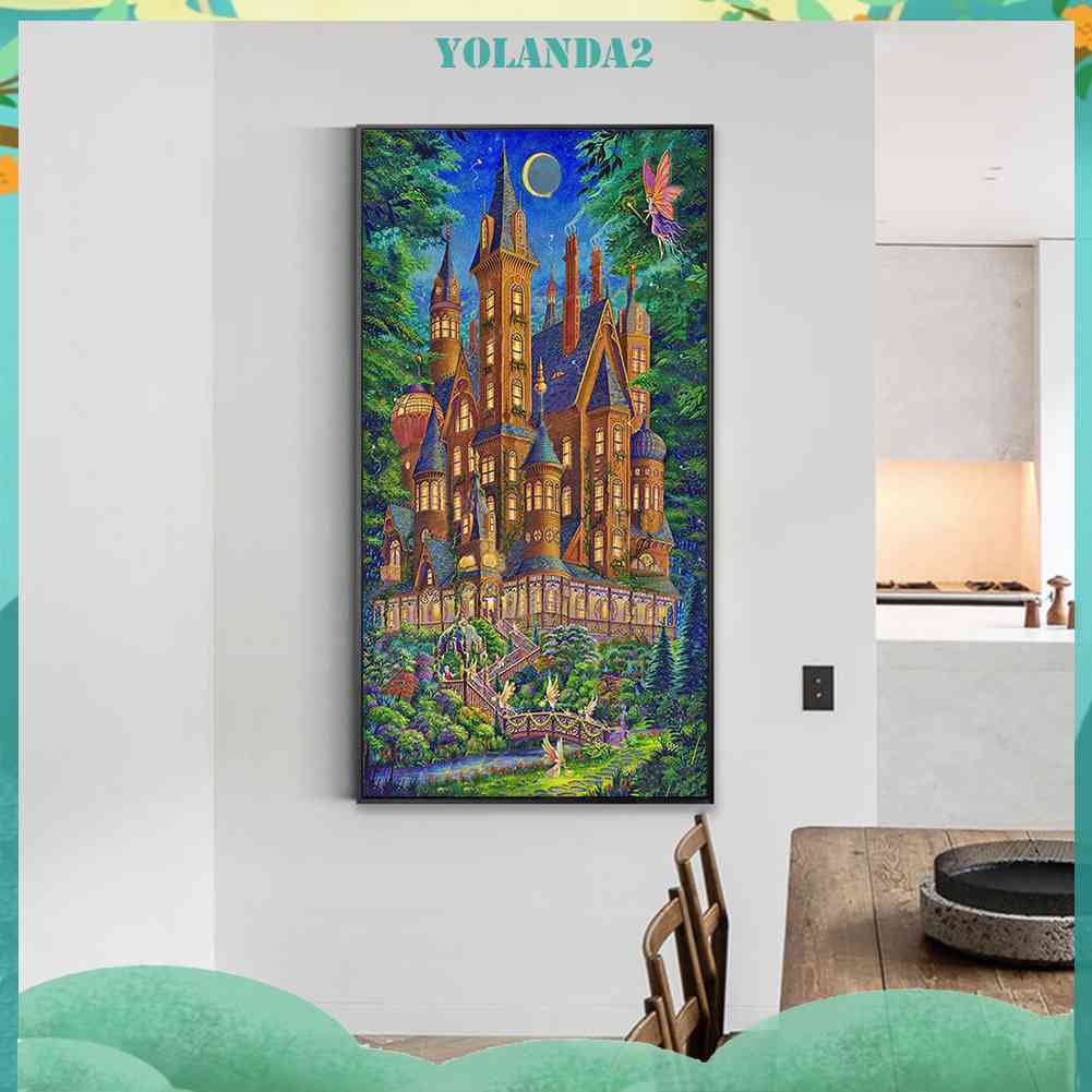 Bộ Tranh Đính Đá Toàn Diện Họa Tiết Lâu Đài Cổ Tích Độc Đáo Trang Trí Nhà