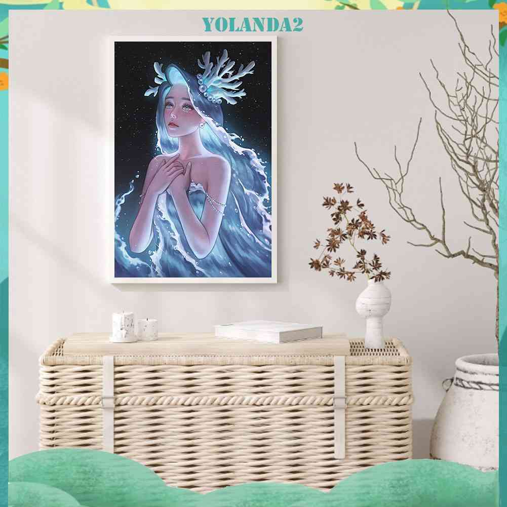 Tranh Đính Đá Kim Cương Toàn Bộ Hình Vẽ Cô Gái Anime Trang Trí Tường DIY