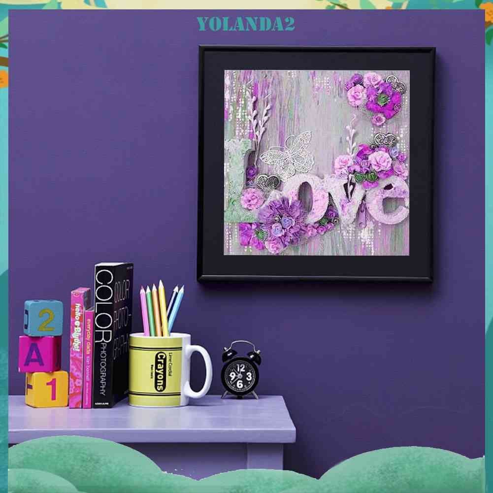 Bộ Tranh Đính Đá Toàn Bộ Họa Tiết Trái Tim Độc Đáo Trang Trí Nhà Cửa