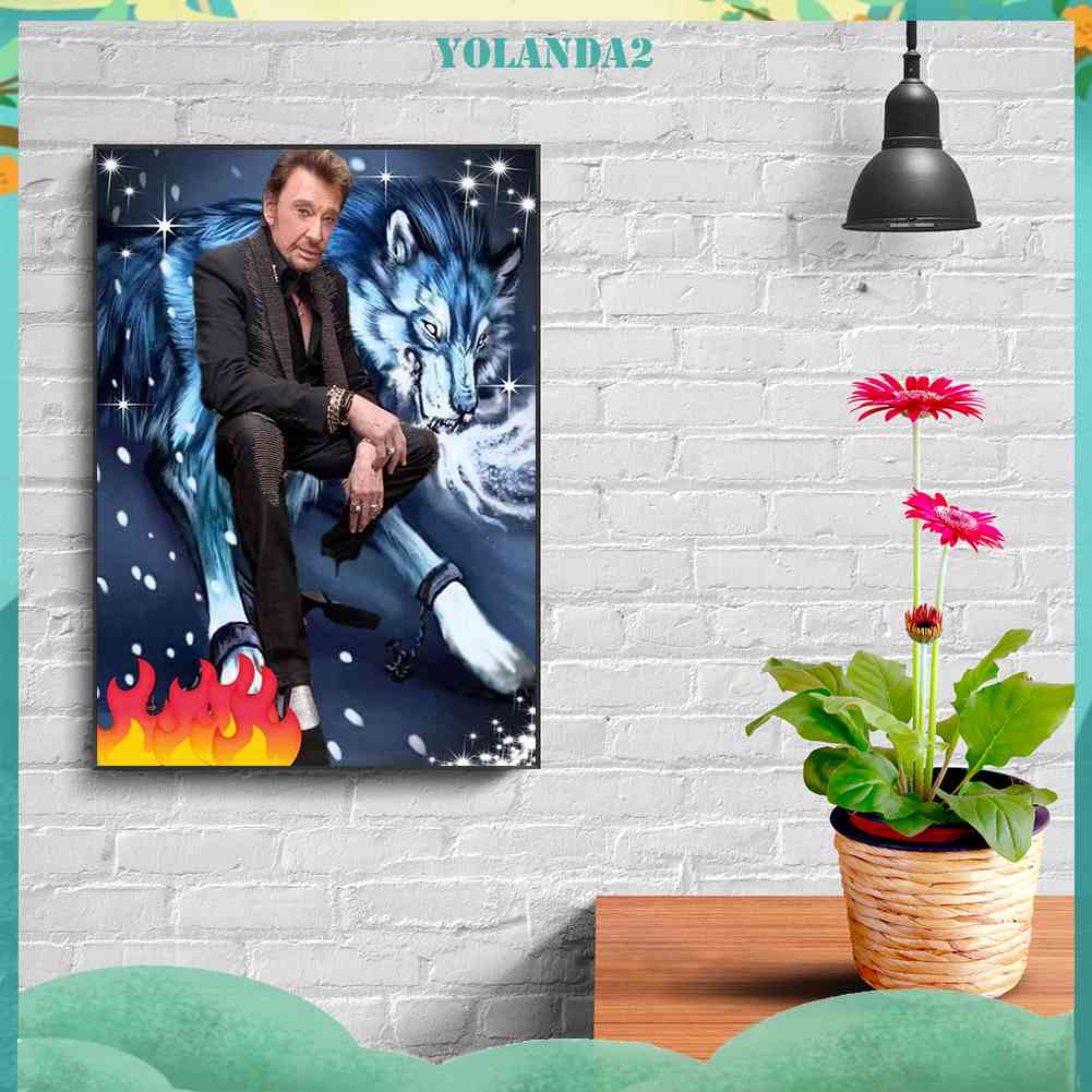 Bộ Tranh Đính Kim Cương Toàn Diện Hình Ca Sĩ Johnny Halliday