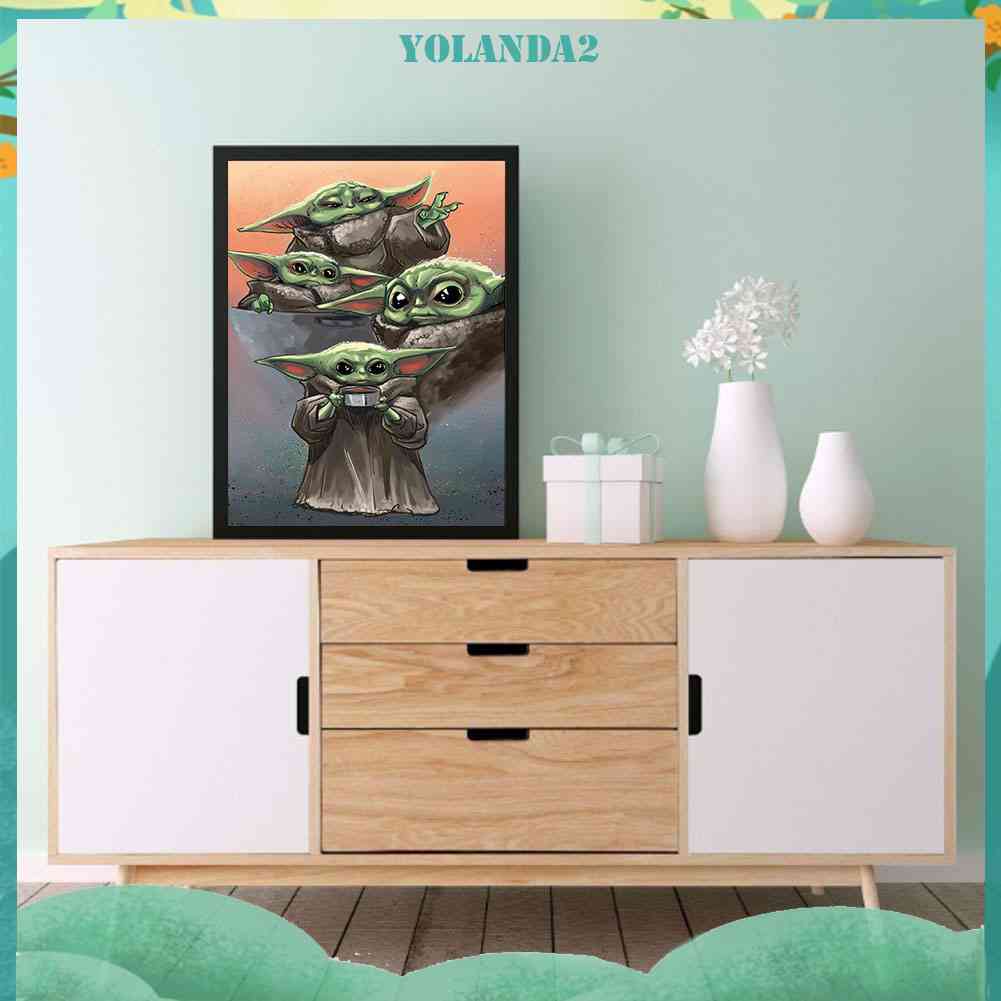 Bộ Tranh Đính Đá 5D Tự Làm Hình Yoda Hoạt Hình