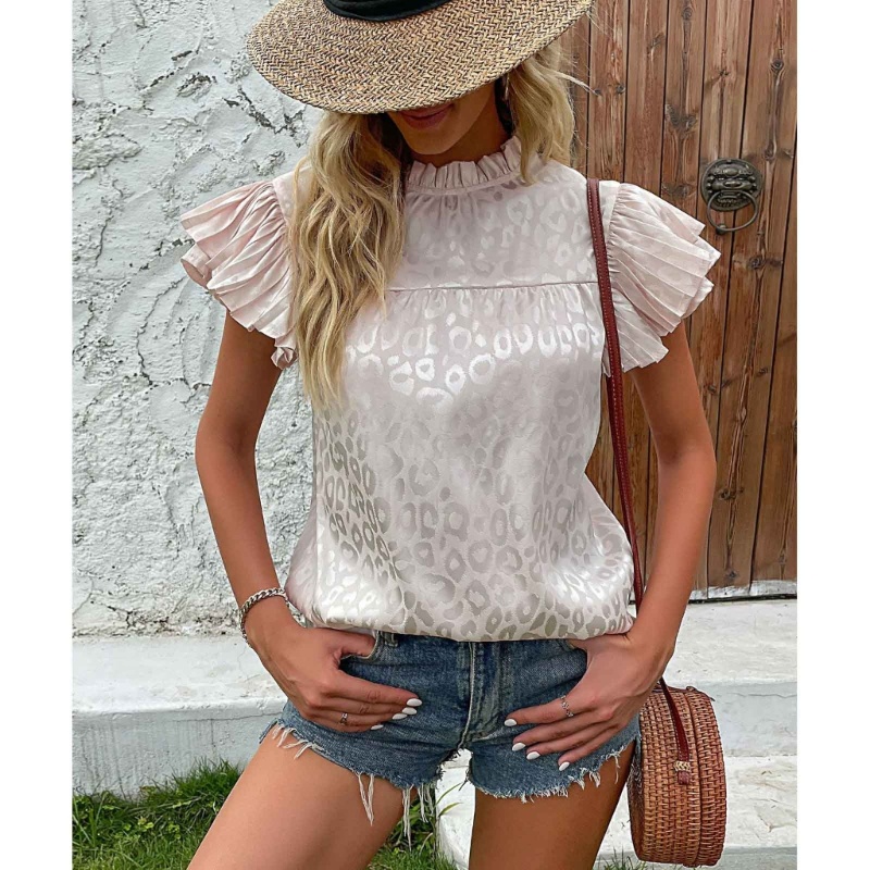 Áo Thun Tay Ngắn Cổ Đứng Dáng Rộng Thiết Kế Đơn Giản Thời Trang Mùa Hè Cho Nữ