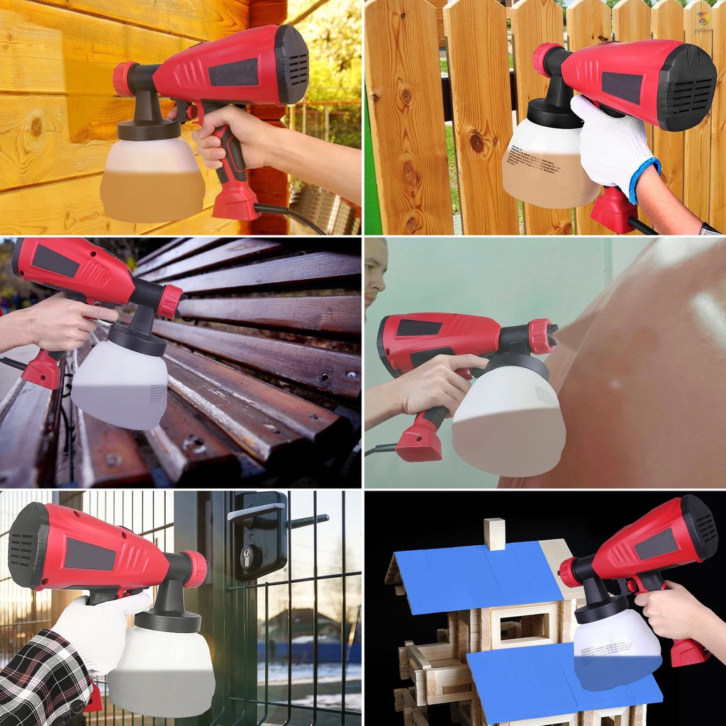 Súng Phun Sơn HVLP 1300ml Với 3 Vòi Phun Và 3 Mẫu Giấy Lọc 2 Họa Tiết Có Thể Điều Chỉnh Cho Ghế Xe Đạp / Đồ Nội Thất / Tủ Hàng Rào / Tường /