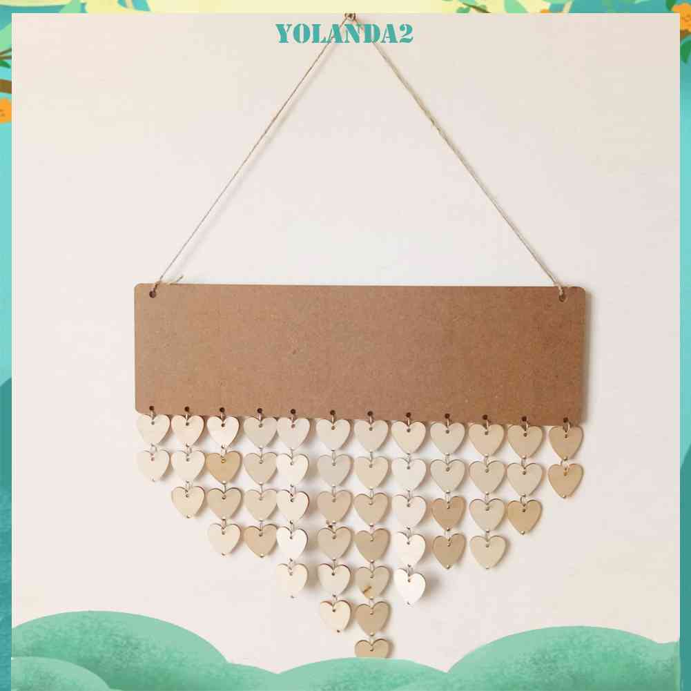 Lịch Nhắc Nhở Ngày Nhắc Nhở Treo Tường Bằng Gỗ Hình Trái Tim DIY