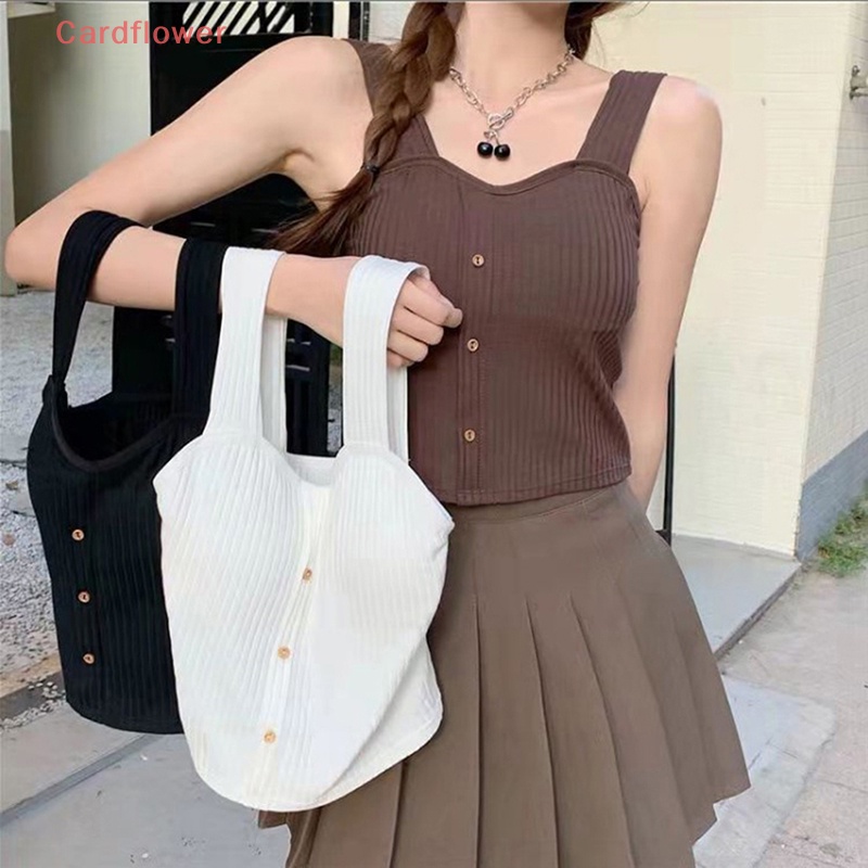 Áo Croptop Dệt Kim Hai Dây Co Giãn Thời Trang Mùa Hè Mới Cho Nữ