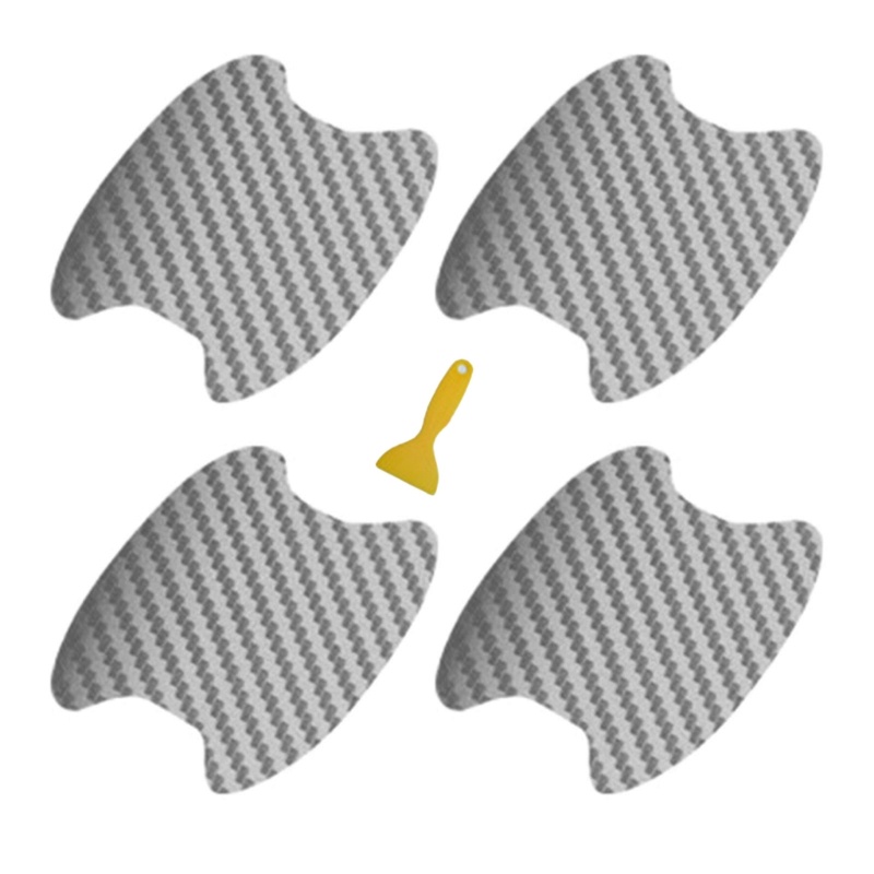 Bộ 4 Miếng Phim Dán Tay Cầm Cửa Xe Hơi Chống Trầy Bằng Sợi Carbon