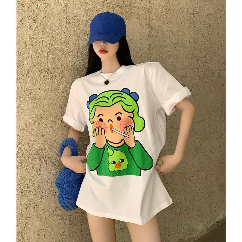 Áo Thun Tay Ngắn Plus Size Phong Cách Hàn Quốc Thời Trang Mùa Hè Cho Nữ