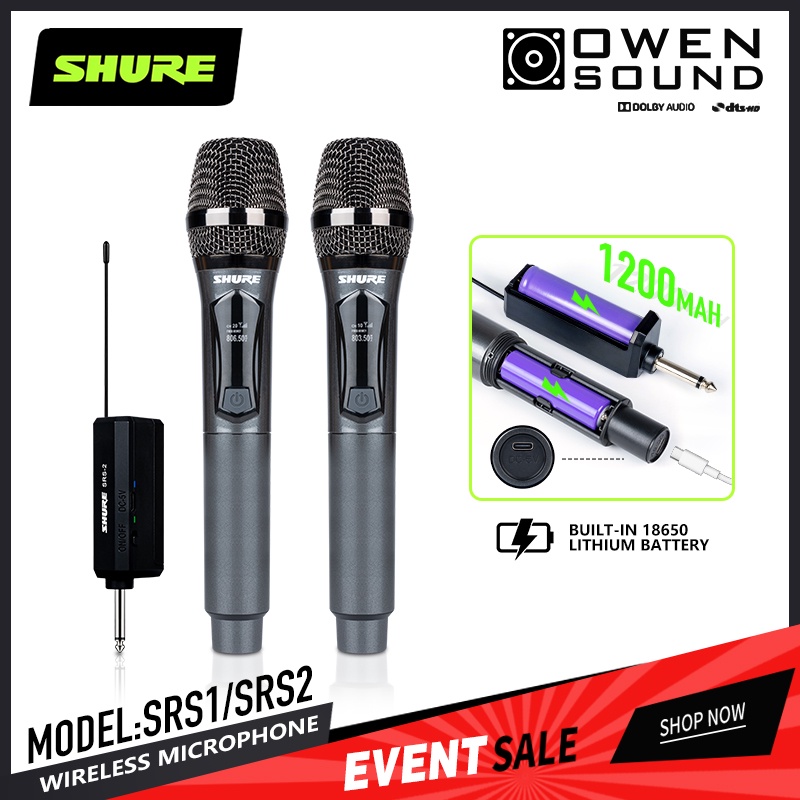 micro không dây SHURE SRS-2 micro có thể sạc lại tần số cố định mic hát karaoke miccro cầm tay Lõi micrô HD Khoảng