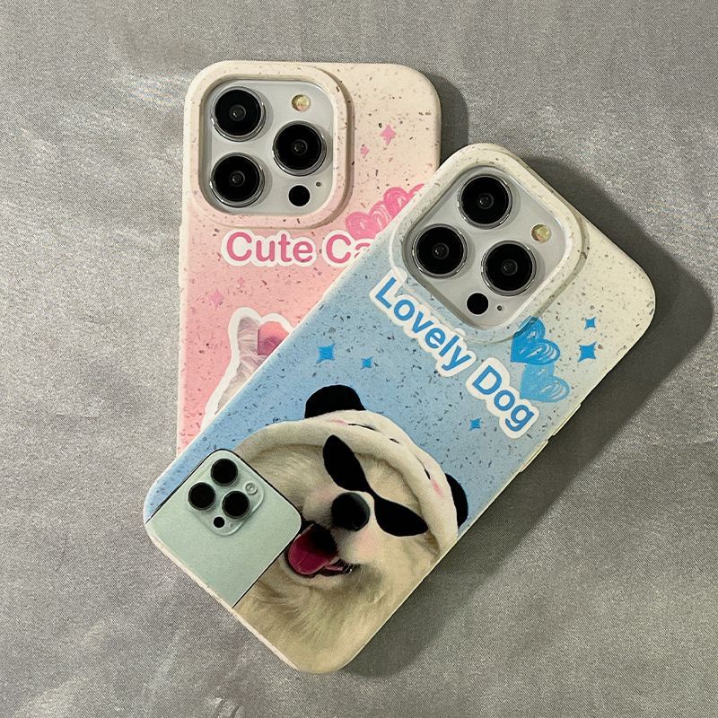 Ốp Điện Thoại Chống Sốc In Hình Cún / Mèo Hoạt Hình Dễ Thương Cho Iphone 14Promax 13 7P 11 12