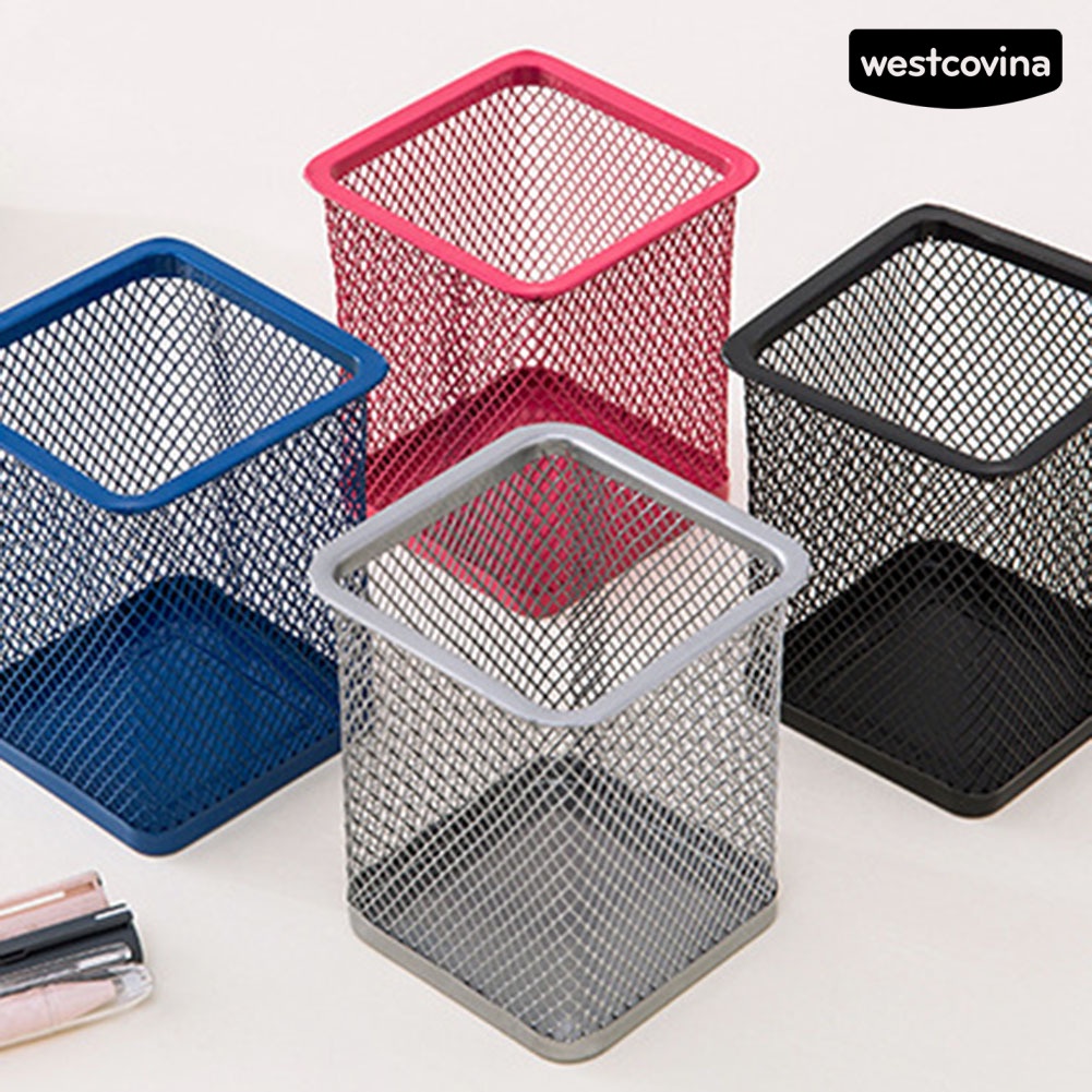 [COD]♪Giá Đỡ Bút Bằng Kim Loại Dạng Lưới Để Bàn Văn Phòng Tiện Lợi