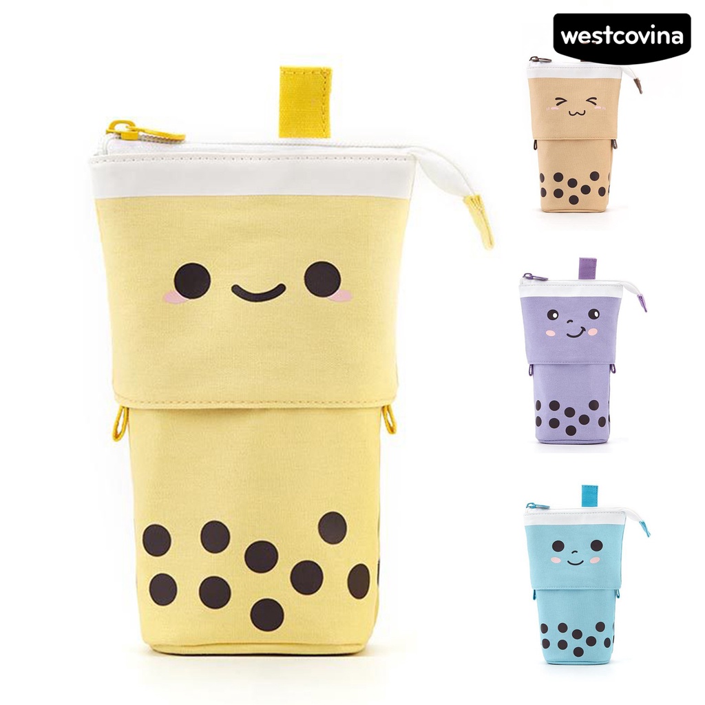 [COD]♪Túi Đựng Bút Bằng Vải Canvas Hình Trà Sữa Độc Đáo