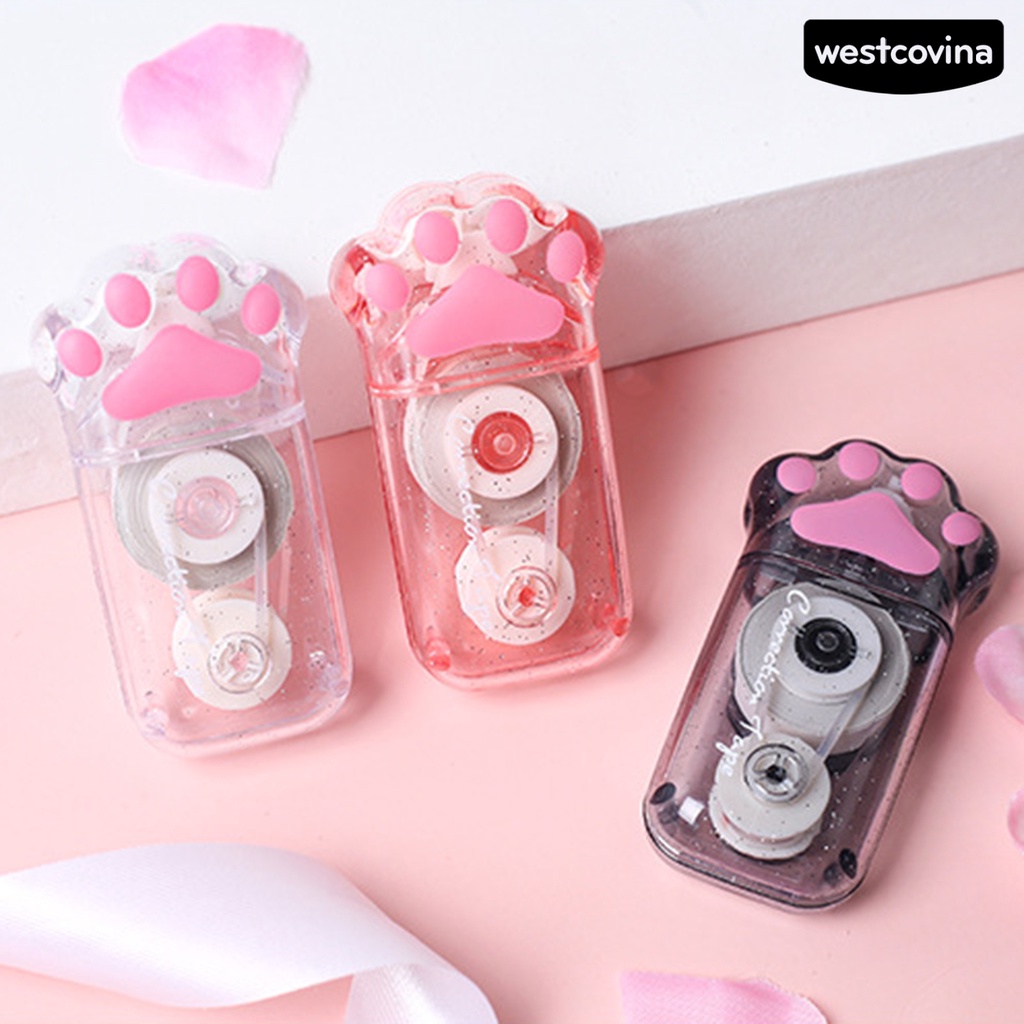 [COD]♪Băng Keo Chỉnh Sửa Tư Thế Dạng Trượt Bằng Nhựa Trong Suốt Hình Chân Mèo Màu Trắng