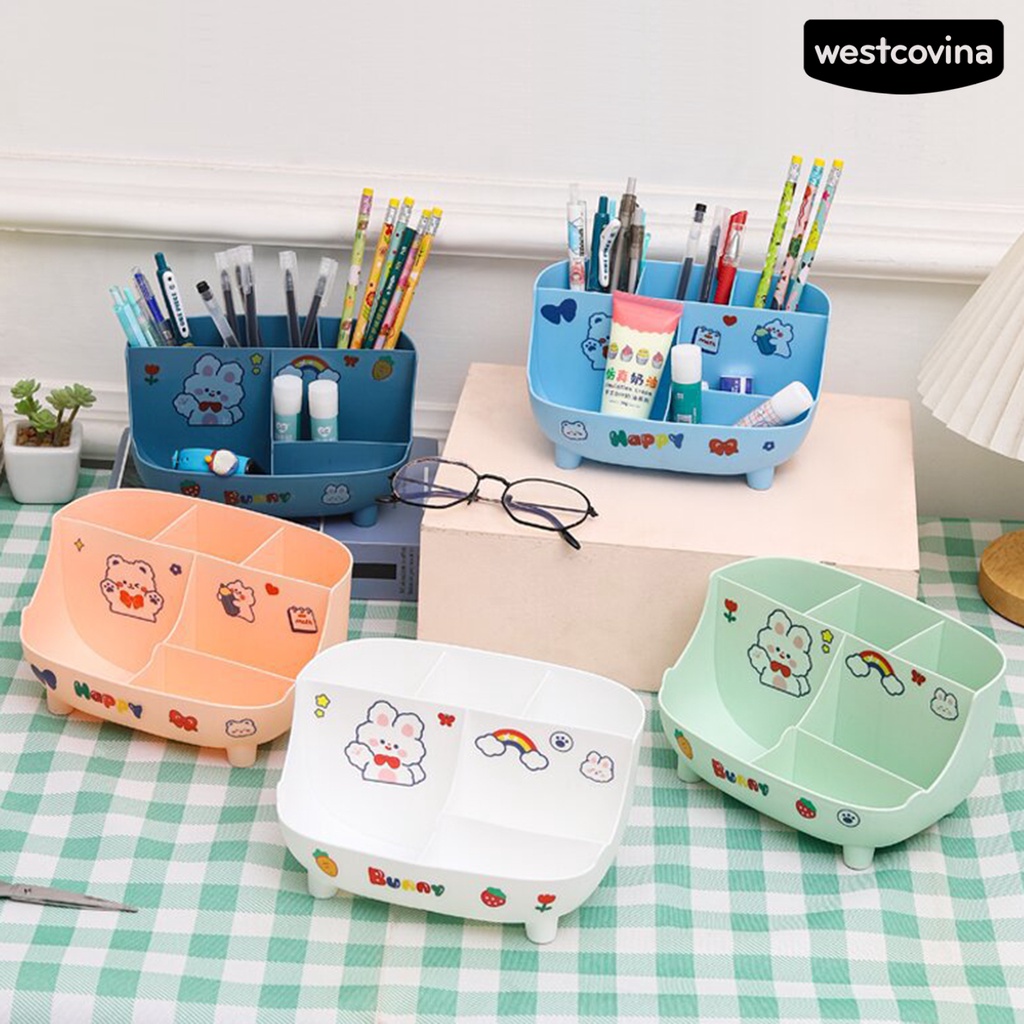[COD]♪1 Bộ Giá Đỡ Bút 6 Ngăn Chống Nước Chống Bụi Chịu Tải Mạnh
