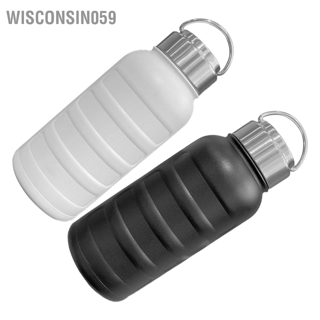 Wisconsin059 Cốc Cách Nhiệt Có Tay Cầm Bình Nước Di Động Lót Inox 750Ml Dành Cho Học Sinh Hoạt Ngoài Trời