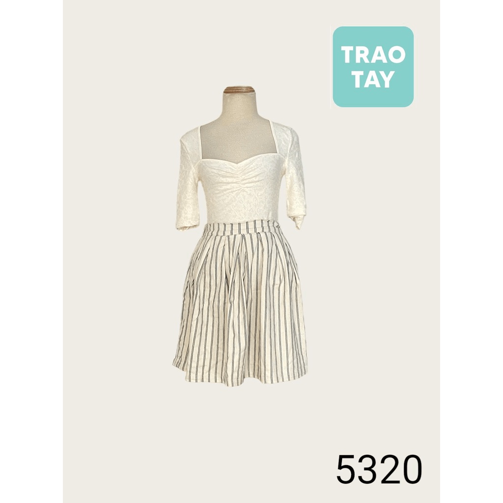 Eo 72 | quần sóoc kẻ sọc trắng đen 5320| TRAOTAYvn si secondhand thanh lý kí gửi
