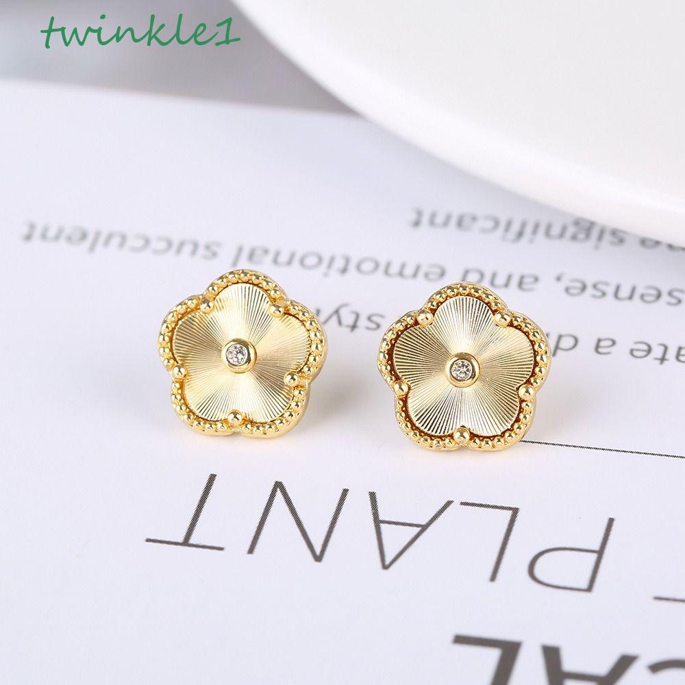 Bông Tai Hình Cỏ Bốn Lá Phong Cách Retro Thanh Lịch Cho Nữ