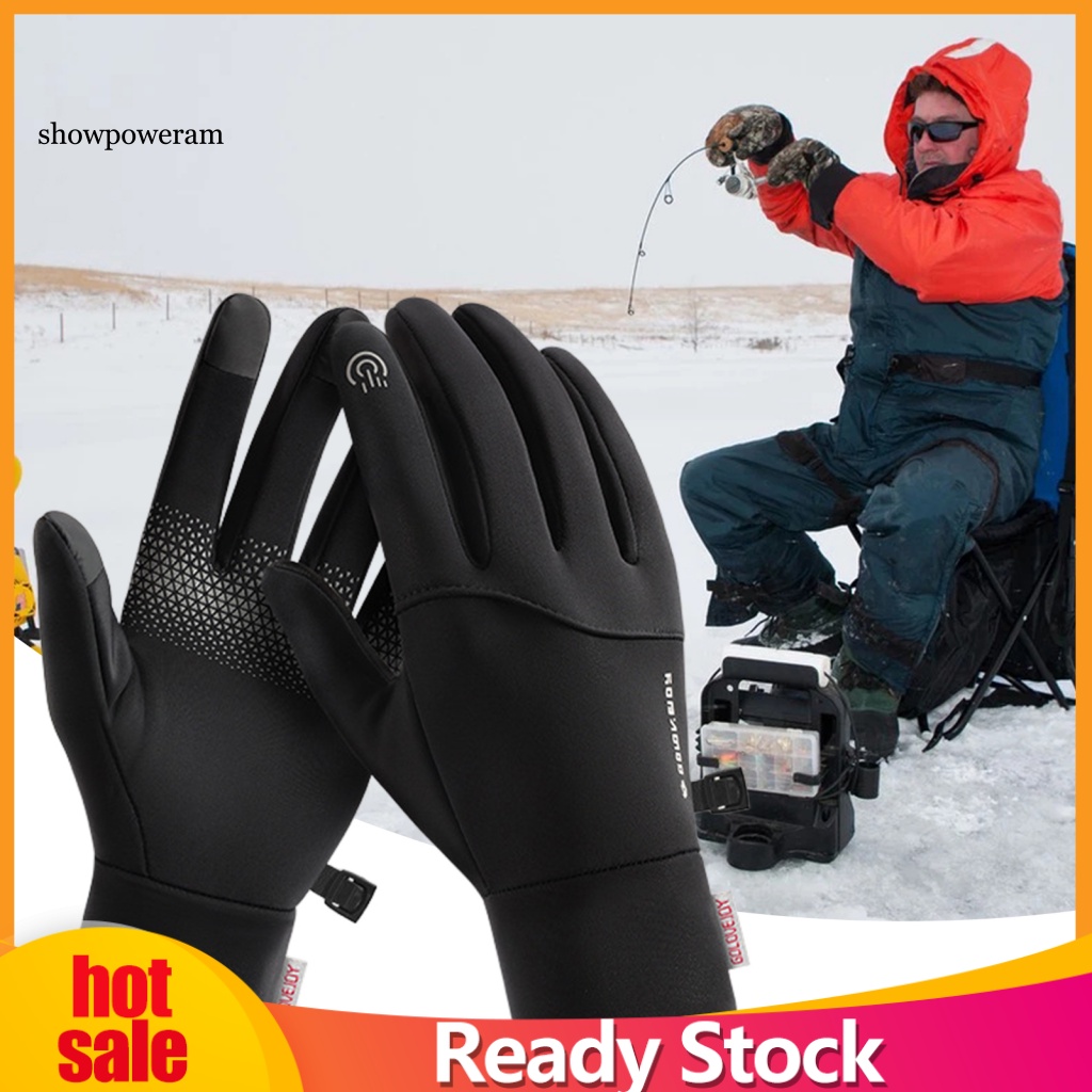 1 Đôi Găng Tay Mùa Đông Co Giãn Chống Trượt Màu Sắc Đơn Giản