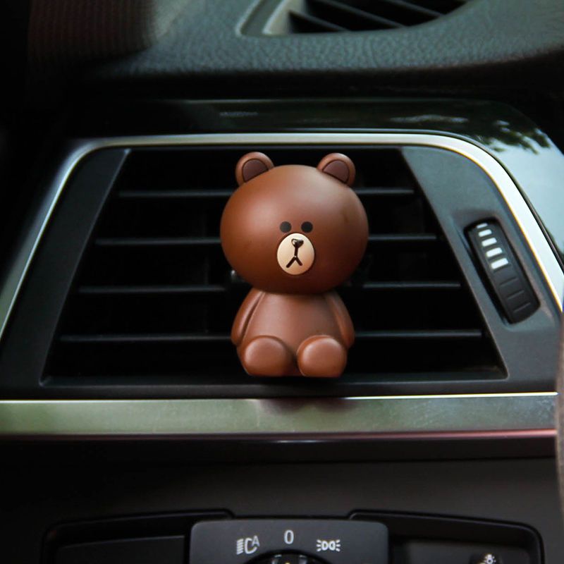 LINE FRIENDS Kẹp Khuếch Tán Nước Hoa Gắn Lỗ Thông Gió Xe Hơi Hình Gấu Nâu Dễ Thương
