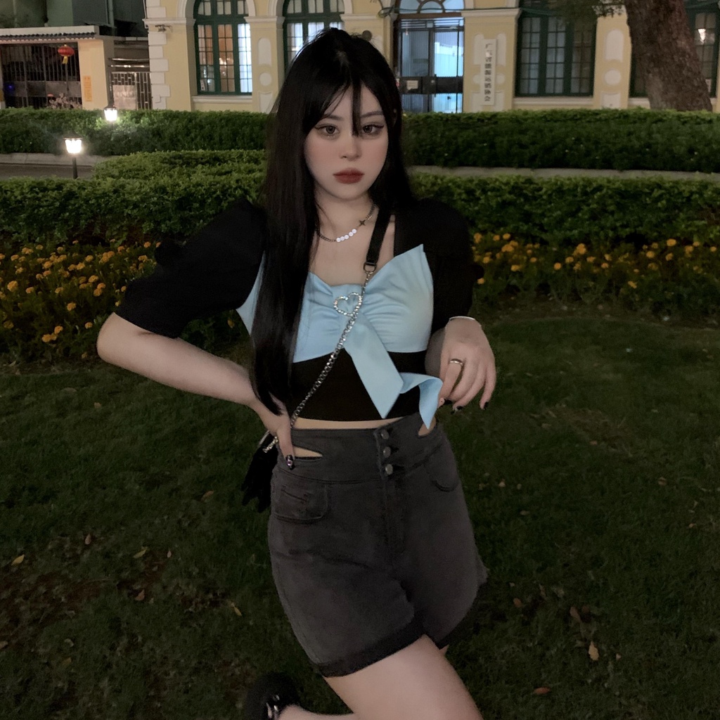 Đầm Ngắn Cổ Vuông Ôm Eo Đính Nơ Thời Trang Mùa Hè Hàng Mới Năm 2021 Dành Cho Bạn Nữ