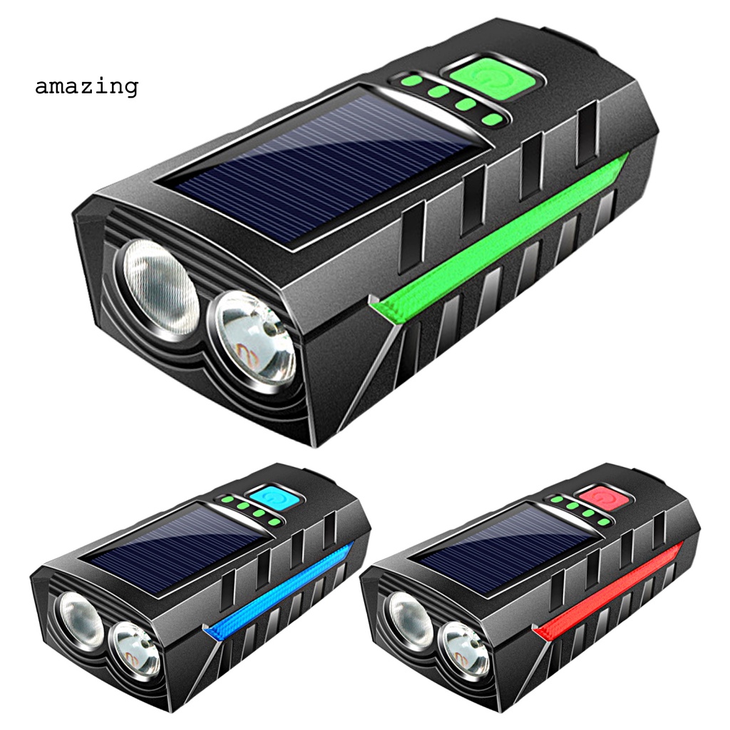 1 Bộ Đèn Pha Xe Đạp Bằng Nhựa ABS Sạc Điện Năng Lượng Mặt Trời