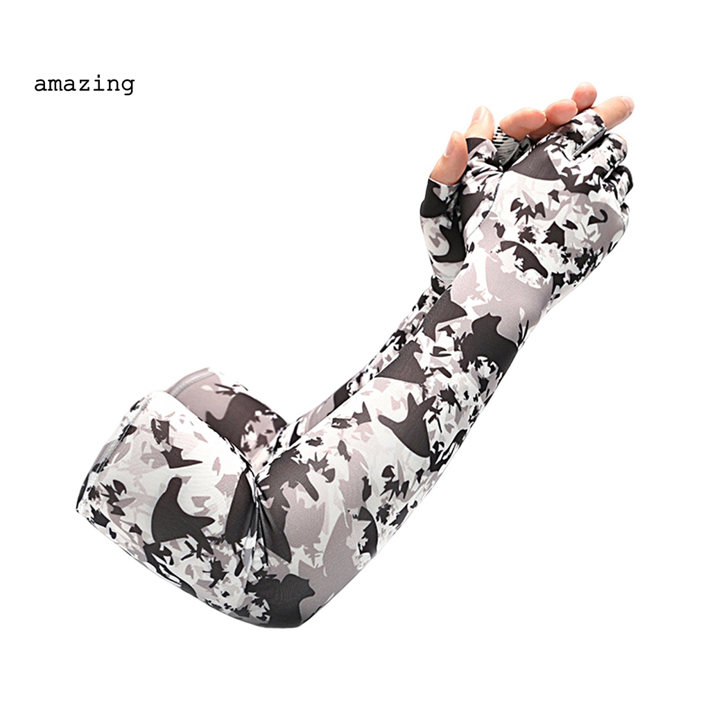 1 Cặp Găng Tay Dài In Họa Tiết Dùng Đạp Xe Ngoài Trời