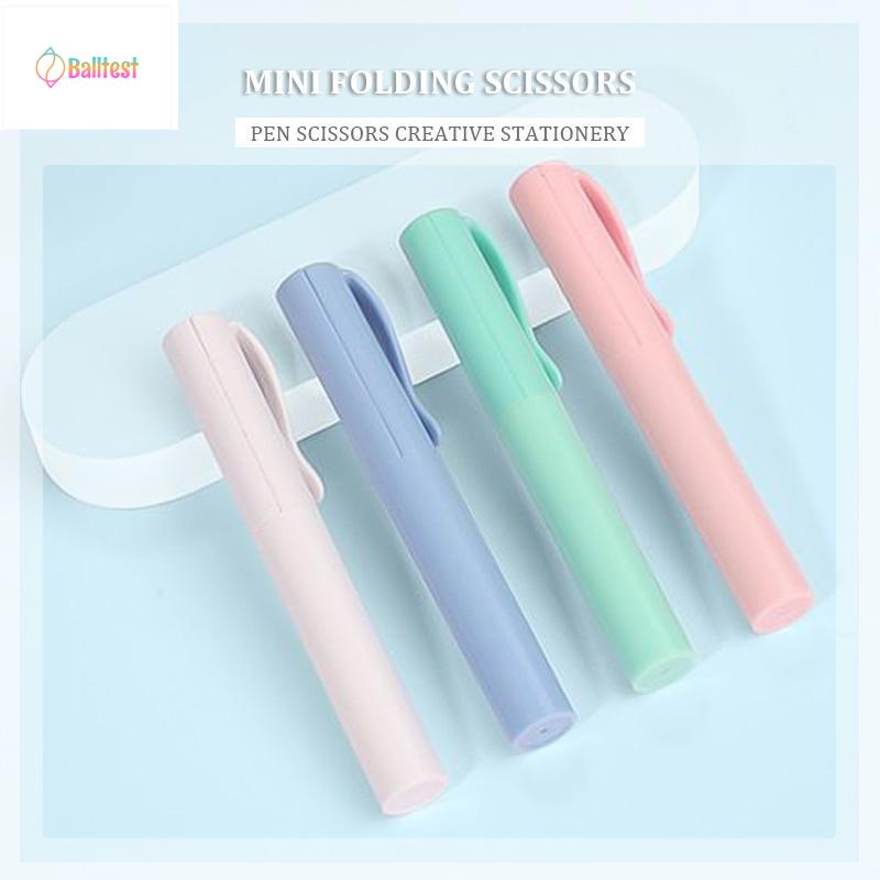 💜Kéo Cắt Giấy Đa Năng An Toàn Hình Cây Bút Nhiều Màu Sắc