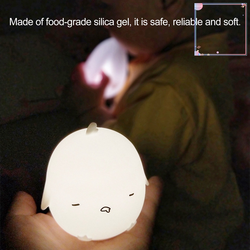 [DDJ] Đèn Ngủ Mềm Mại Ánh Sáng Nhấp Nháy Cảm Ứng Cấp Thực Phẩm Trang Trí Phòng Ngủ Cho Bé