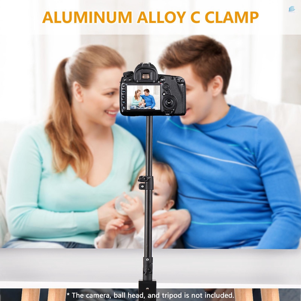 Kẹp Chữ C Thông Dụng Bằng Hợp Kim Nhôm + Gậy Ba Chân Điều Chỉnh Được Kèm Ốc Vít 1 / 4 Inch Có Thể Điều Chỉnh Góc Chiều Dài 28-46