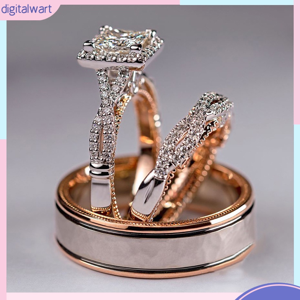 Set 3 Nhẫn Đính Đá Zircon Lấp Lánh Sang Trọng Thời Trang Cho Nữ