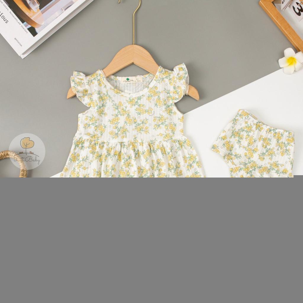 Váy bé gái chất cotton, đầm bé gái size 1-5 tuổi, đầm trẻ em SUNKIDS1 có nhiều màu