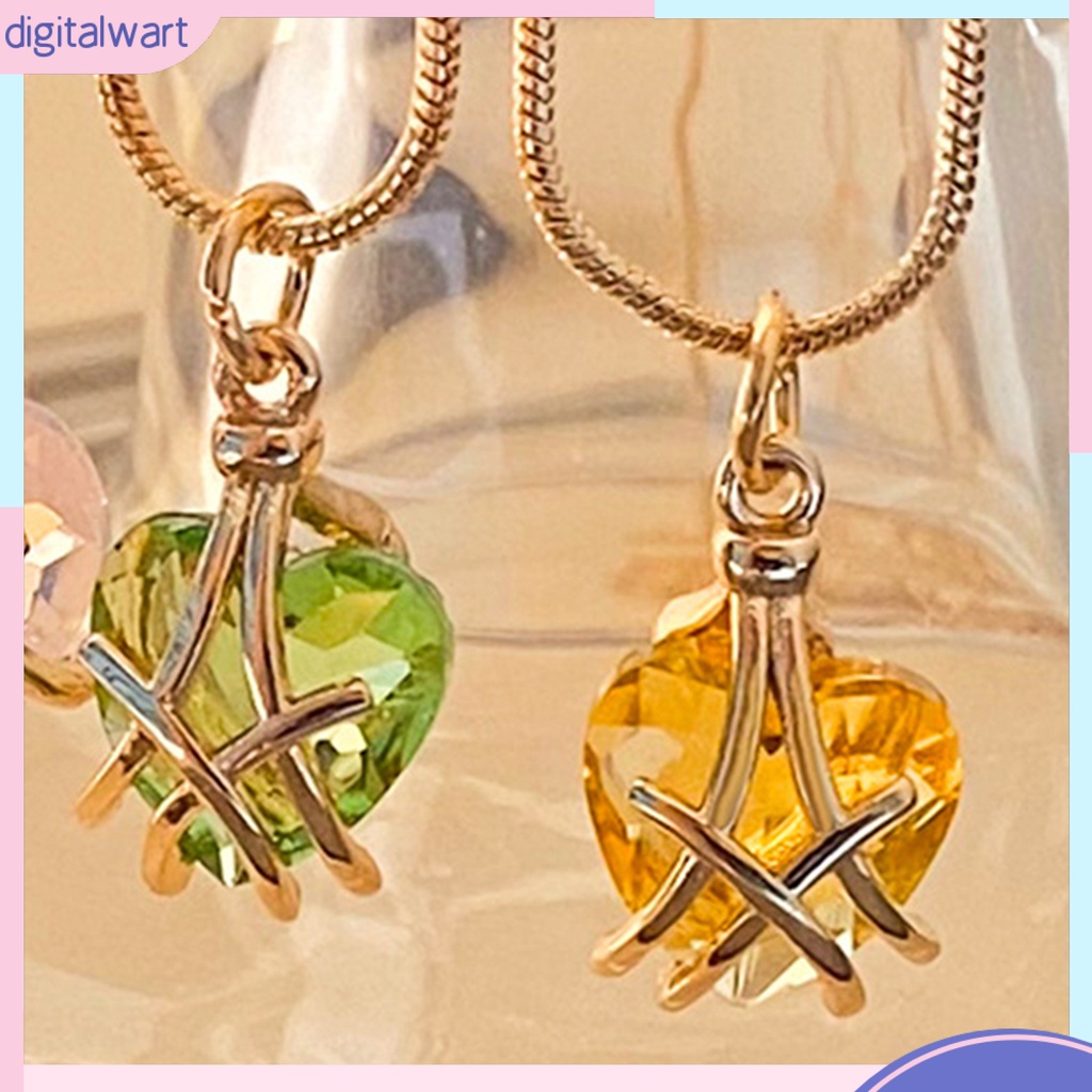 Vòng cổ Mặt Đá Quý Nhân Tạo Hình Trái Tim Lấp Lánh Tùy Chỉnh Thời Trang Cho Nữ