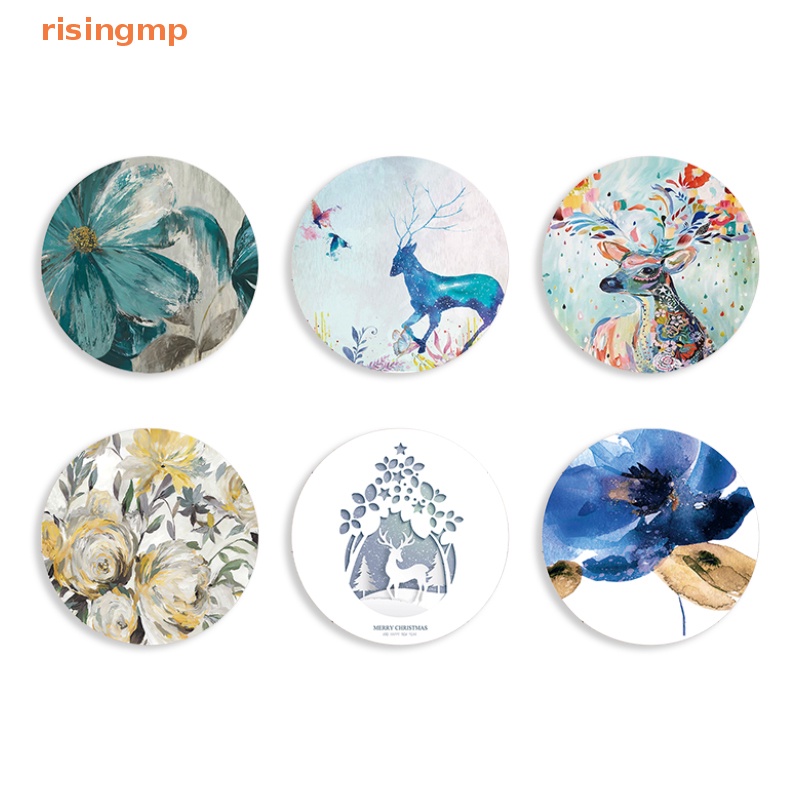 Thảm Lót Chuột Hình Tròn 20CM Chống Trượt In Họa Tiết Hoạt Hình Dễ Thương