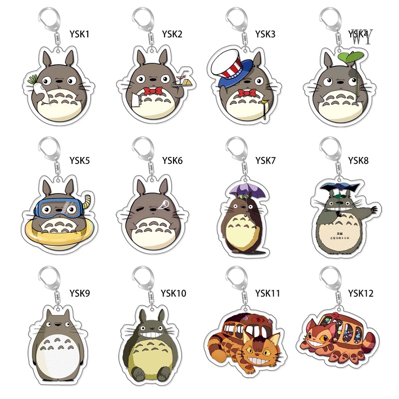 Móc Khóa Nhân Vật Hoạt Hình Totoro Hai Mặt Bằng Acrylic Trong Suốt