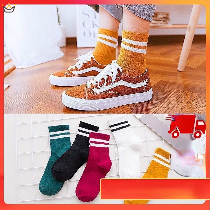 Tất Cotton Cổ Cao Thời Trang Hàn Quốc Dành Cho Nam Và Nữ