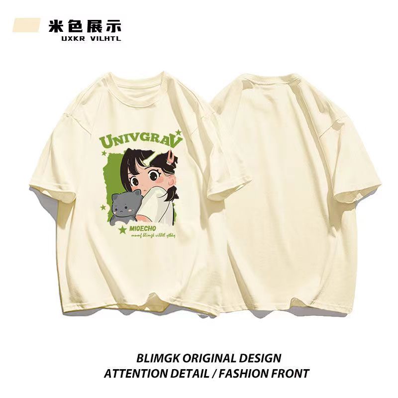 Áo Thun Tay Ngắn Dáng Rộng Thời Trang Mùa Hè Cho Bé Gái 3-5 - 8-10 - 12-13 Tuổi