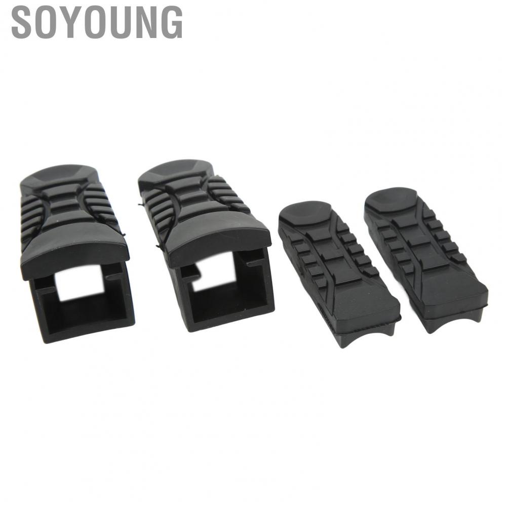 Soyoung Motorcycle Foot Pegs Cover  Rubber Front and Rear Uneven Surface Comfortable Pedaling 4PCS for Motorbike