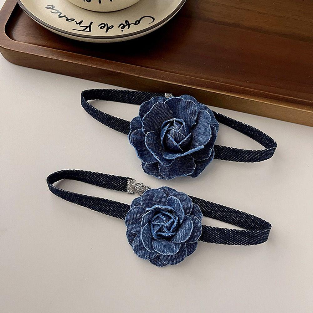 ANEMONE Vòng Cổ Choker Bằng Vải Và Hợp Kim Thiết Kế Tinh Tế Quyến Rũ Dành Cho Nữ