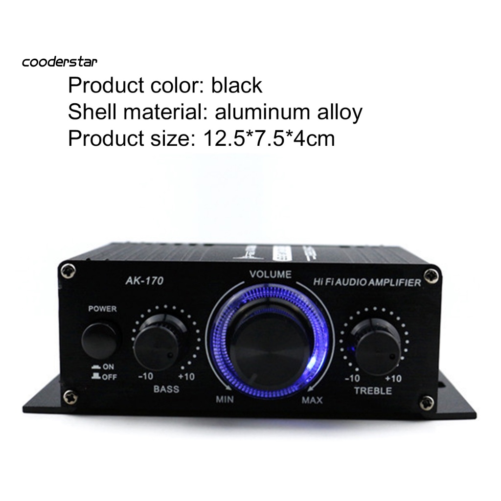 Thiết Bị Khuếch Đại Âm Thanh Mini AK170 12V 2CH HiFi Chuyên Dụng Cho Gia Đình