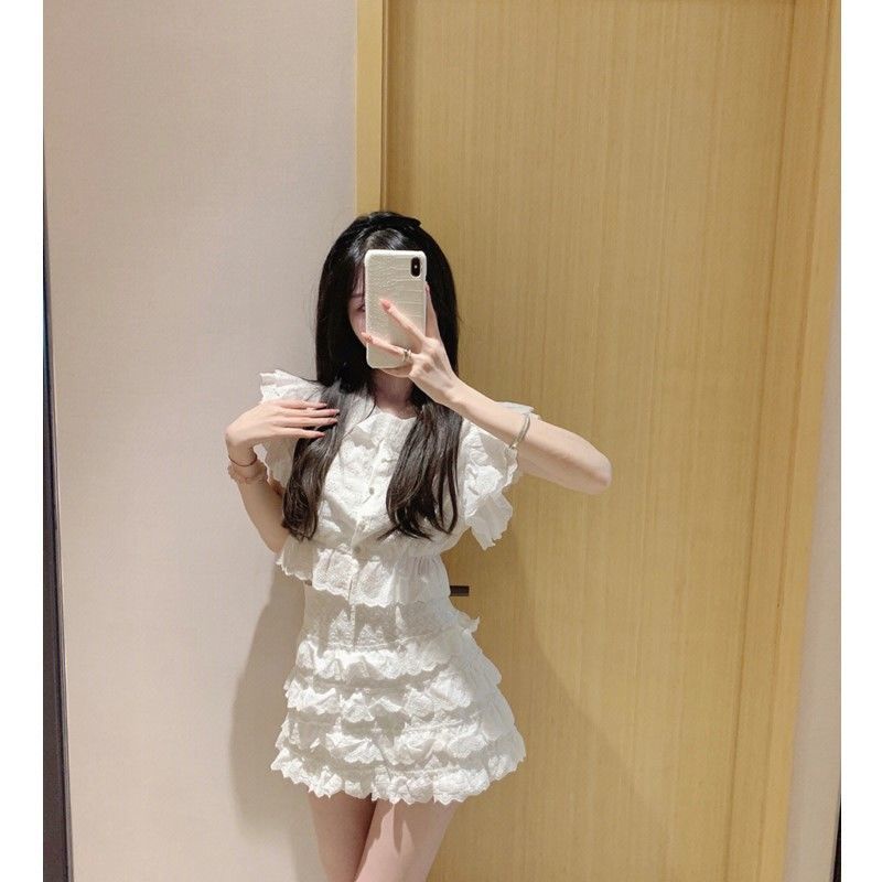 Set Áo Sơ Mi Và Chân Váy Lưng Cao Thời Trang Hè 2023 Cho Nữ