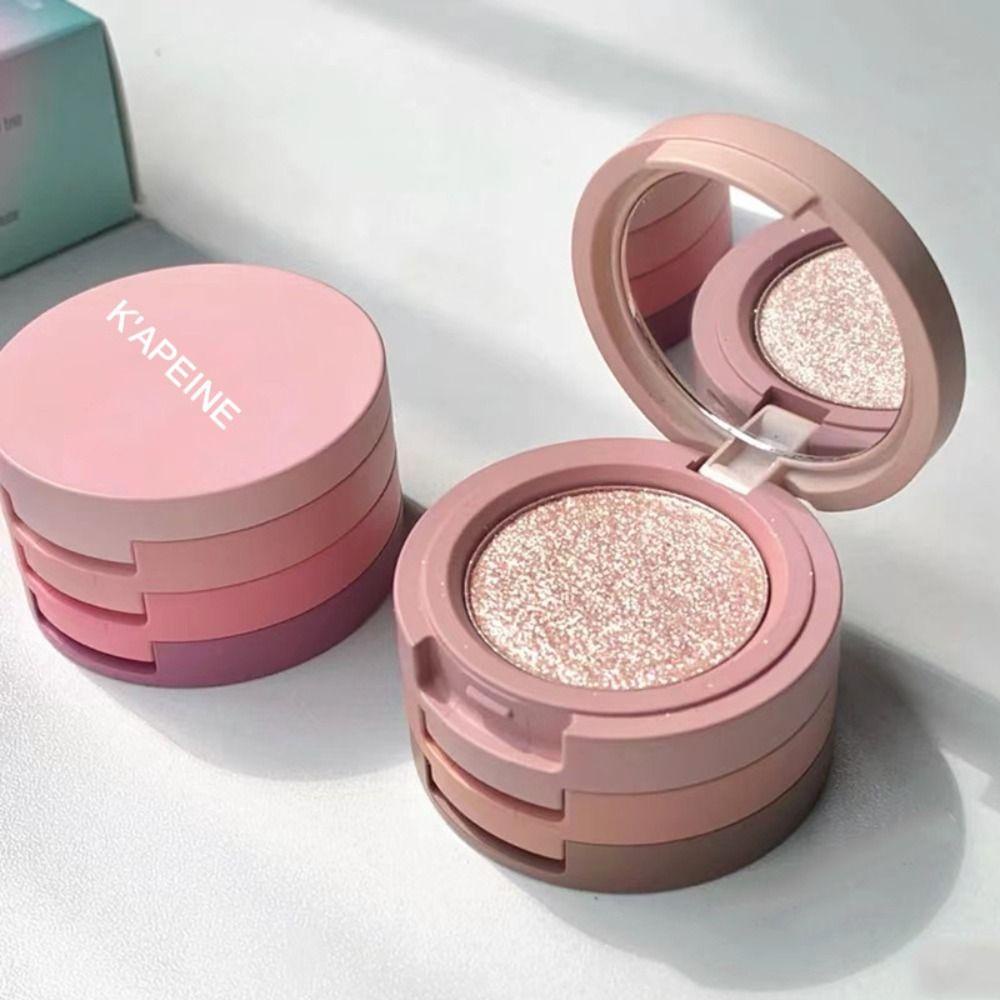 Dyruidoj Bảng Phấn Mắt 3 Trong 1 / Phấn Má Hồng / Phấn Bắt Sáng Lấp Lánh Nhỏ Gọn 3 Tầng Dành Cho Nữ