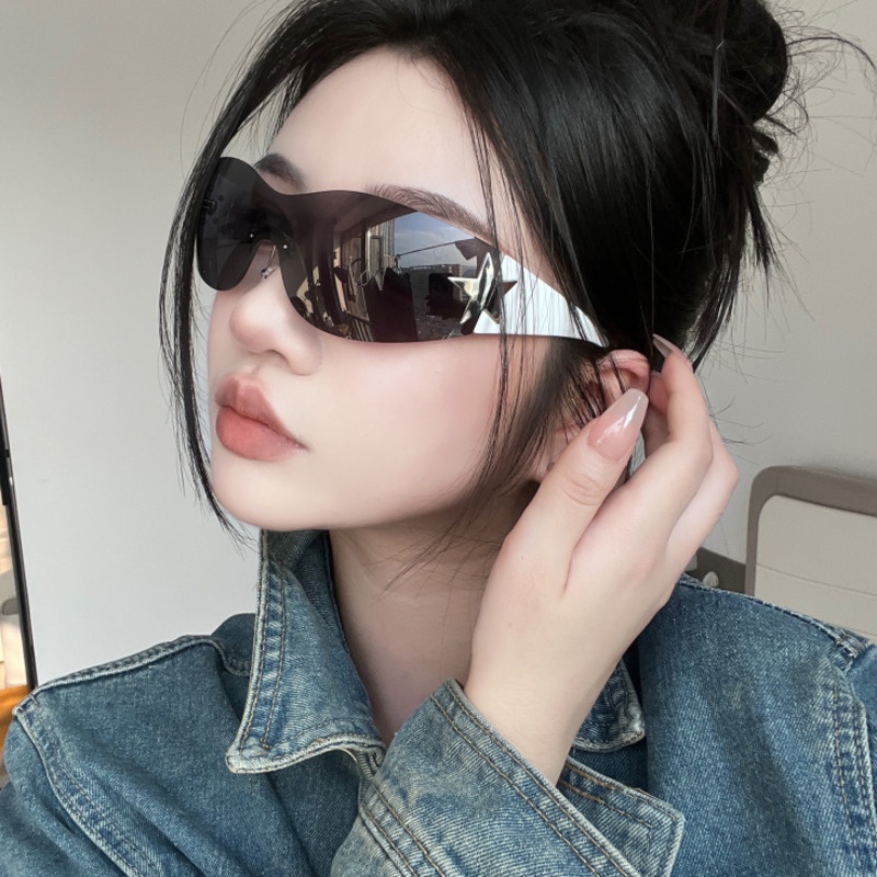 Kính Mát Một Mảnh Không Gọng Đơn Giản Phong Cách Harajuku