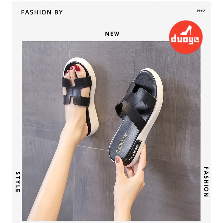 Duoya Dép Sandal Đế Phẳng Chống Trượt Phong Cách Thần Tiên Đơn Giản Thời Trang Mùa Hè Dành Cho Bạn Nữ Mặc Trong Nhà / Ngoài Trời Bán Chạy