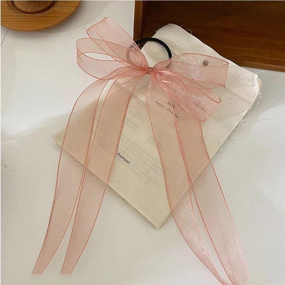 Dây Cột Tóc Co Giãn Đính Nơ Xinh Xắn Cho Nữ