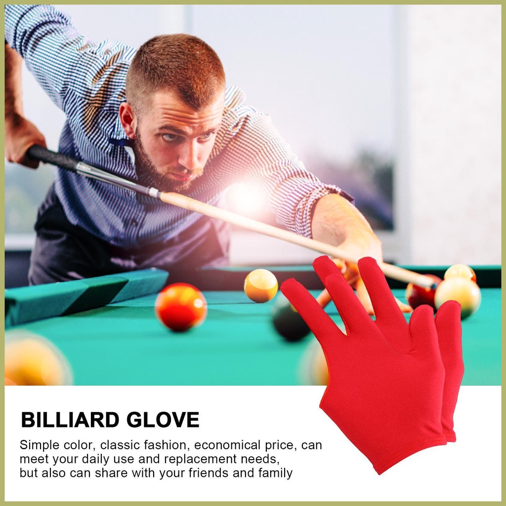 Set 2 Găng Tay Trái / Phải Chơi Bida Ba Ngón Chống Trượt Thoáng Khí Thêu Họa Tiết